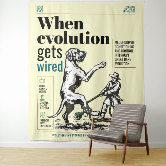 Wenn die Evolution verdrahtet wird, sind Great Dan Wandteppich (Beispiel)