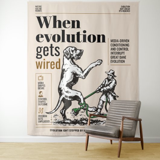 Wenn die Evolution verdrahtet wird, sind Great Dan Wandteppich (Beispiel)