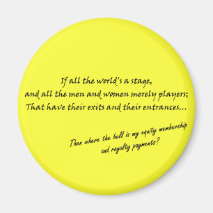 "Wenn die ganze Welt eine Bühne ist..." Magnet