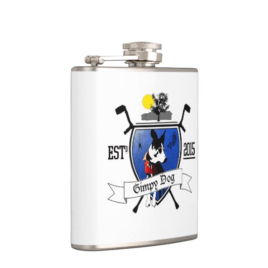 Wenn die Gimpy Hunderanch Sie zum Getränk fährt Flachmann (Rechts)