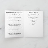 Wenn die irdische Reise das Memorial Bulletin been Karte (Innenseite)