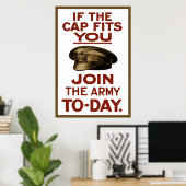 Wenn die Kappe dir passt — trete der Armee bei Poster (Heimbüro)