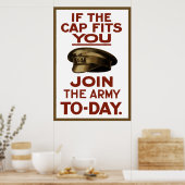 Wenn die Kappe dir passt — trete der Armee bei Poster (Küche)