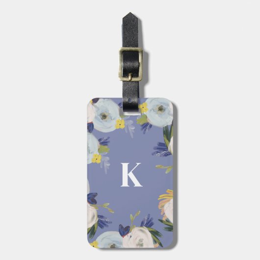 Wenn die Liebe Monogramm wächst Gepäckanhänger (Vorderseite vertikal)