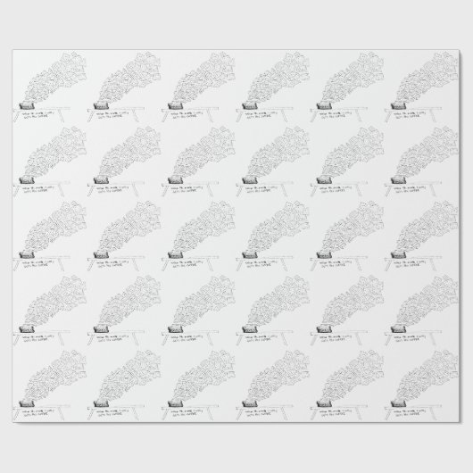 Wenn die Muse endlich ihren Kaffee bekommt Geschenkpapier (Flach)