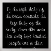 Wenn die rechte Hirnhälfte die linke Kontrolle... Poster (Vorne)