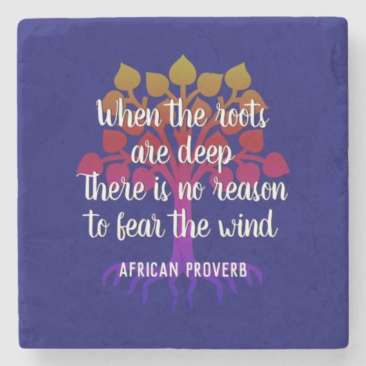 WENN DIE ROOTS TIEF inspirierendes Zitat sind Steinuntersetzer (Vorderseite)