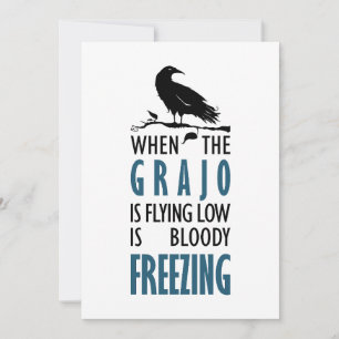 Wenn die Saatkrähe niedrig fliegt Feiertagskarte