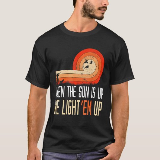 Wenn die Sun Ente Jagd Hund Retro Wasservögel T-Shirt (Vorderseite)