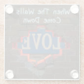 Wenn die Wände herunterkommen Glasuntersetzer (Rückseite)