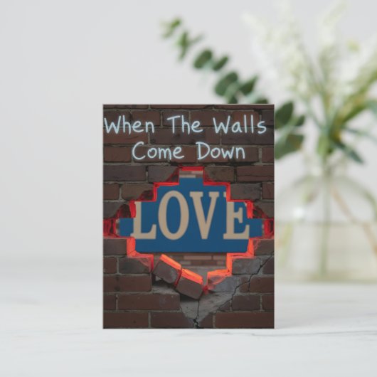 Wenn die Wände herunterkommen Postkarte (Stehend Vorderseite)