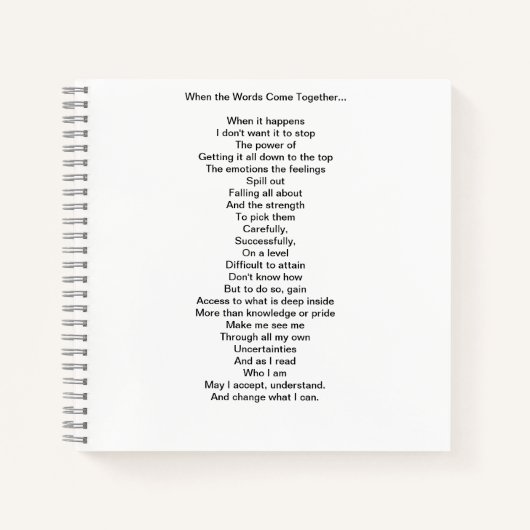 Wenn die Wörter zusammenkommen - Journal Notizblock (Vorderseite)