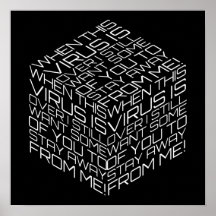 Wenn dieses Virus über dem Würfel des weißen Texts