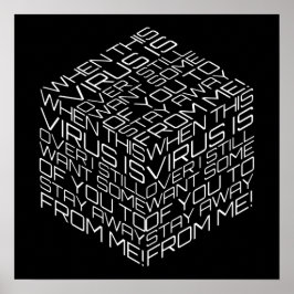 Wenn dieses Virus über dem Würfel des weißen Texts Poster