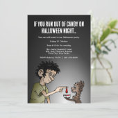 Wenn dir Halloween-Nacht das Süßigkeiten ausgeht Einladung (Stehend Vorderseite)