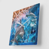 WENN DOLPHINS DREAM QUADRATISCHE WANDUHR (Winkel)