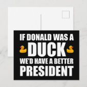 Wenn Donald eine Ente wäre, hätten wir einen besse Postkarte (Vorne/Hinten)