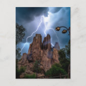 Wenn Donner Berg unter blauem Himmel trifft. Postkarte (Vorderseite)