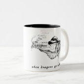 Wenn Drachen schlecht werden. . . Zweifarbige Tasse (VorderseiteRechts)