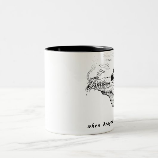 Wenn Drachen schlecht werden. . . Zweifarbige Tasse (Mittel)