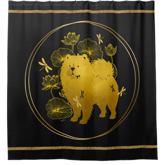 WENN DRAGONS FLY Chow Duschvorhang (Vorderseite)
