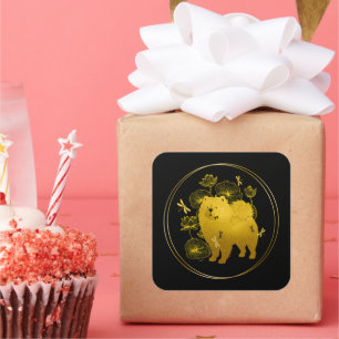 WENN DRAGONS FLY Chow Quadratischer Aufkleber