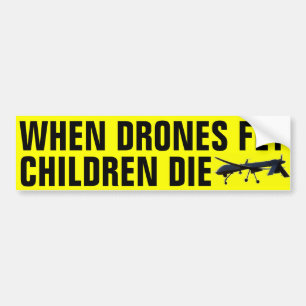 Wenn Drohnen fliegen, die Kinder Autoaufkleber
