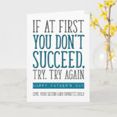 Wenn du am Anfang nicht erfolgreich bist, am lusti Karte (Gelbe Blume)