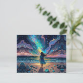 Wenn du auf die Sterne willst Postkarte (Stehend Vorderseite)