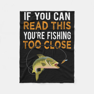 Wenn du das lesen kannst, fischst du zu nah Fisch Fleecedecke