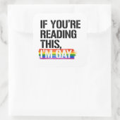 Wenn du das liest, bin ich schwul quadratischer aufkleber (Tasche)