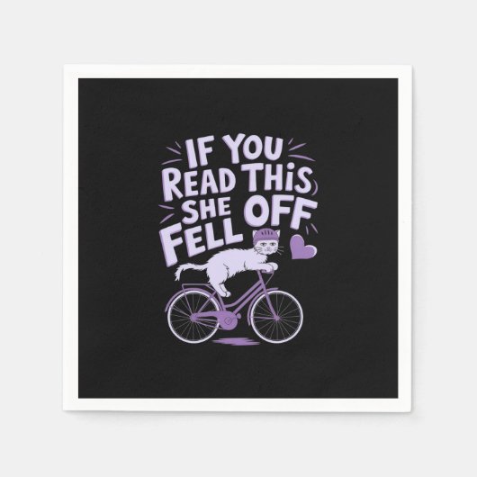 Wenn du das liest, ist sie abgegangen: Funny Biker Serviette (Vorderseite)