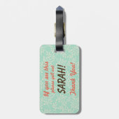 Wenn du das siehst, schreib meinen Namen. Gepäckanhänger (Rückseite vertikal)