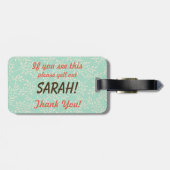 Wenn du das siehst, schreib meinen Namen. Gepäckanhänger (Rückseite horizontal)