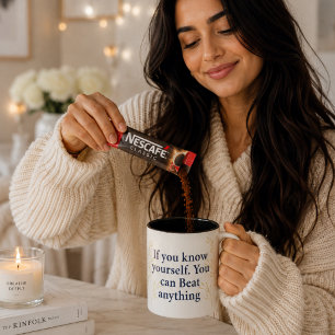 Wenn du dich selbst kennst, kannst du alles besieg zweifarbige tasse