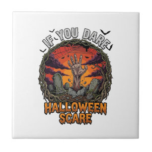 Wenn Du Dich Traust Halloween Erschreckender Zombi Fliese
