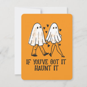 Wenn du es hast, spuke es – Süßes Geisterpärchen Feiertagskarte