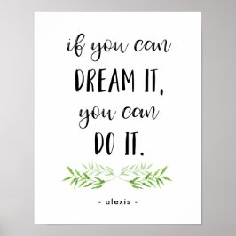 Wenn du es träumen kannst | Trendy Botanical Zitat Poster