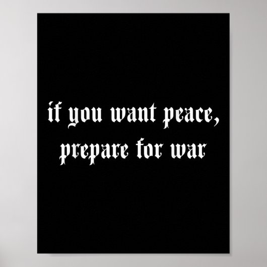 Wenn du Frieden Will, bereit für den Krieg Poster (Vorne)