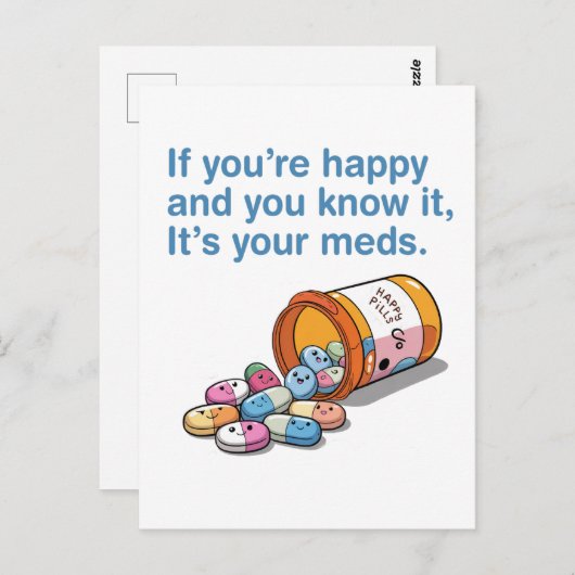 Wenn du glücklich bist und weißt, dass es deine Me Postkarte (Vorne/Hinten)