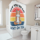 Wenn du Kay siehst, warum du Pitbull Funny Yog Shi Duschvorhang (Beispiel)