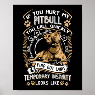 Wenn du meinen Pitbull verletzt hast, wirst du sch Poster
