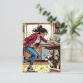 Wenn du mich brauchst, ruf mich an! | Der sonnige  Postkarte (Stehend Vorderseite)