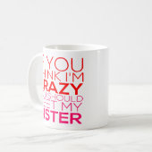 Wenn du mich für verrückt hältst, solltest du mein kaffeetasse (Vorderseite Links)