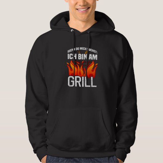 Wenn du mich sucht ich bin am Grill   Hoodie (Vorderseite)