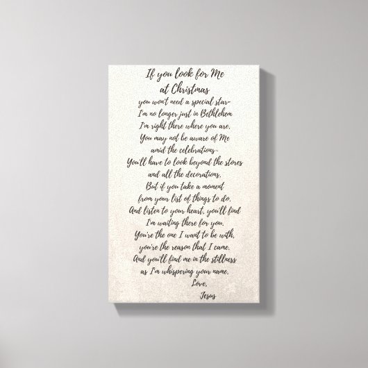 Wenn du mich zu Weihnachten suchst Leinwanddruck (Vorderseite)