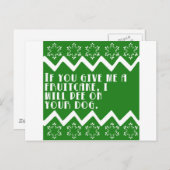 Wenn du mir einen Fruitcake gibst.. lustiges Desig Postkarte (Vorne/Hinten)