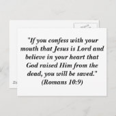 "Wenn du mit deinem Mund gestehst, dass Jesus der Postkarte (Vorne/Hinten)