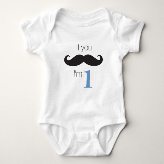 Wenn du Mustache... ich bin eins! Baby Strampler (Vorderseite)