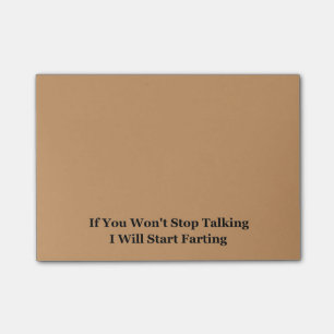 Wenn du nicht aufhörst zu reden, fange ich an zu f post-it klebezettel